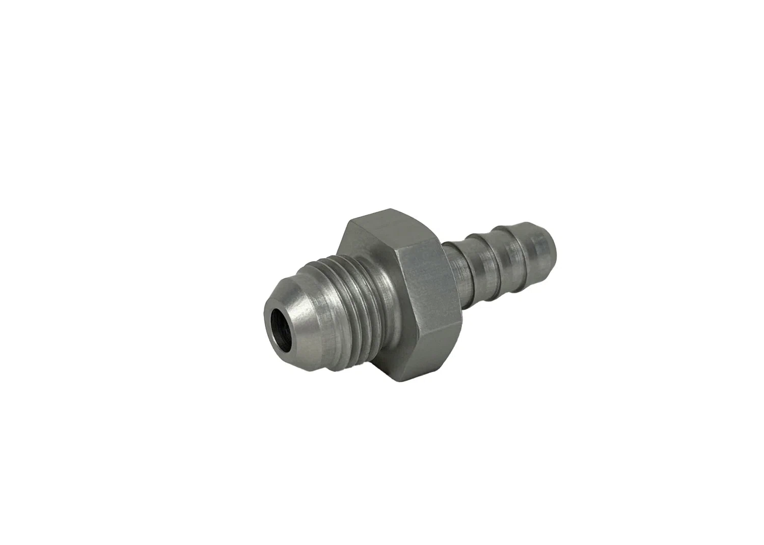 Adapter Fitting _ -6 AN Male to 5_16_ Hose Barb _ Straight _ Aluminum _ Clear Anodized _ PF-4003-C